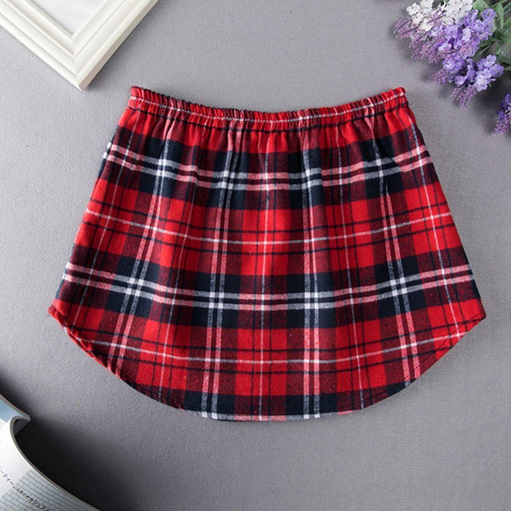 Sweater Decorative Plaid False Skirt Tail Underskirt Clothing Decoration Skirt Shirt Extenders