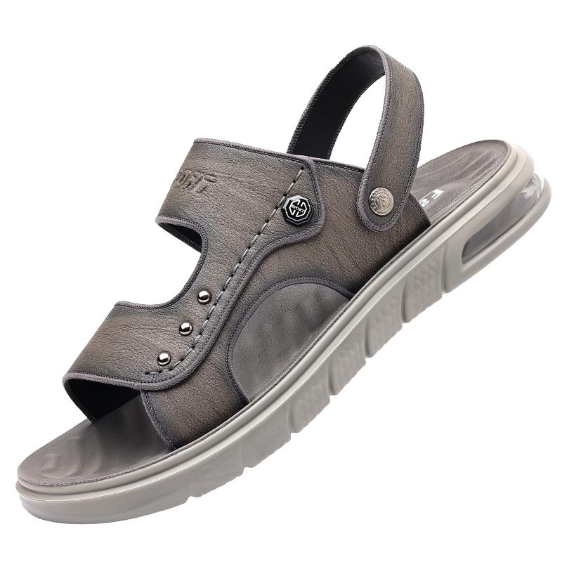 

Модные летние сандалии из высококачественной кожи, новые, мягкие, повседневные, мужские шлепанцы, удобные, на липучках, мужские сандалии, для активного отдыха, трекинговые сандалии 44 коричневый