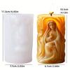 Snow Princess Cylinder Relief Candle Silicone Mold Creative Snow Princess Girl Cylinder Resin Gypsum Clay Concrete Molds