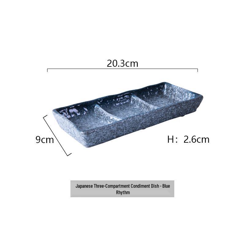 Japanese Style Three-Compartment Condiment Dish