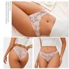3 Piezas/Set Sexy Encaje Floral Conjuntos de Bragas Ropa Interior Hueco Transparente Romántica Lencería Ropa Interior Sexy Bragas para Mujer S-XL