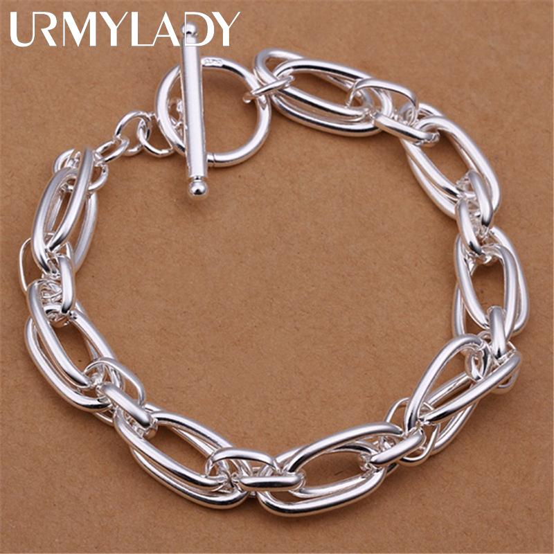 URMYLADY for men women chain 925 silver bracelets noble wedding gift party fashion jewelry Christmas gifts