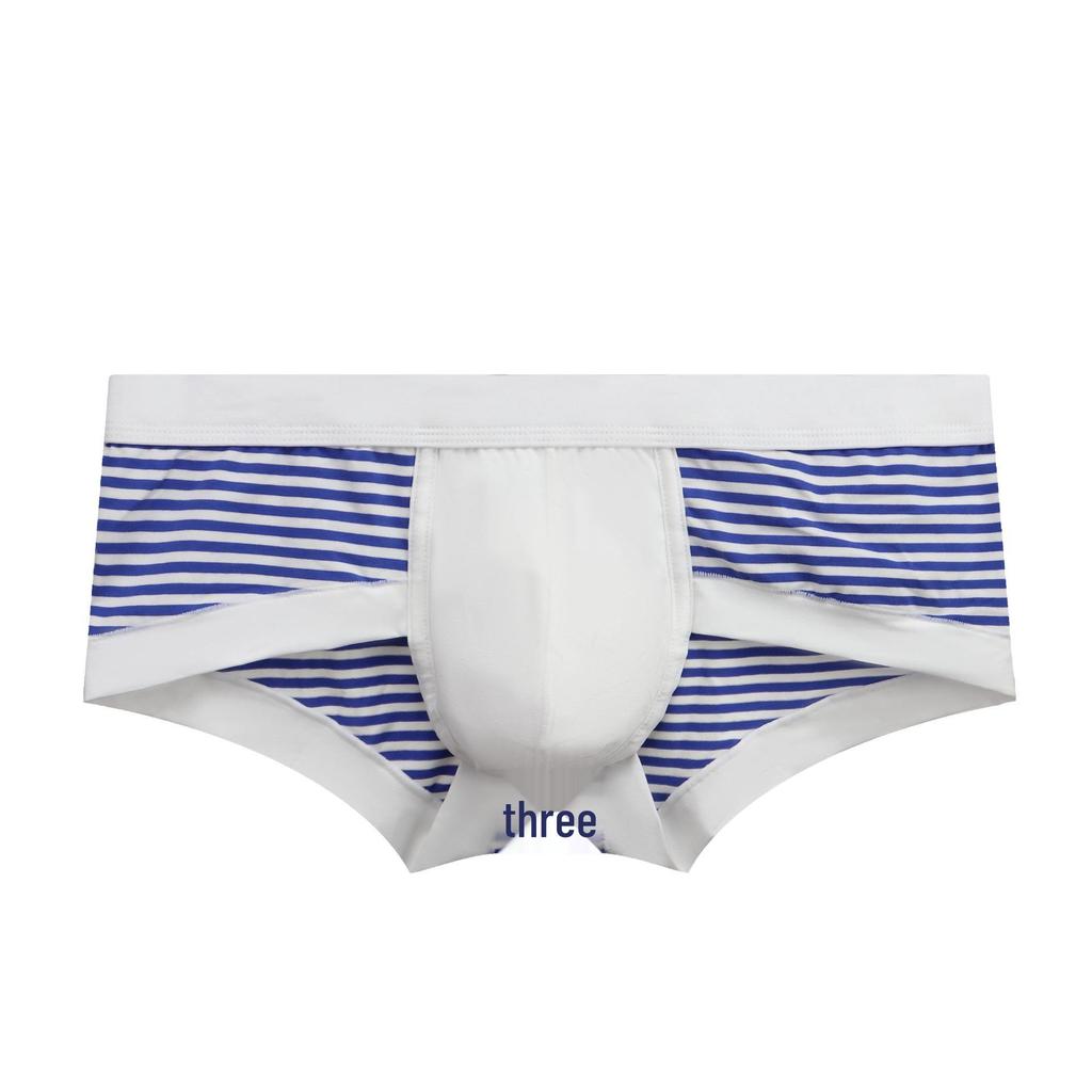 2025 Men's Classic Striped Low-Rise Briefs - Sexy, Pure Cotton, High-Elastic