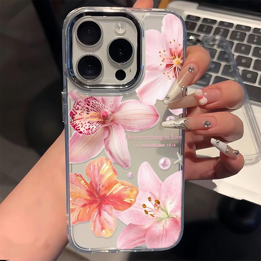 Brilliant Safflower Phone Case For Iphone 17 17E 16E 12 Pro Max 11 13 Plus 14 16 15 Transparent Daily Use Bumper Shell Coque