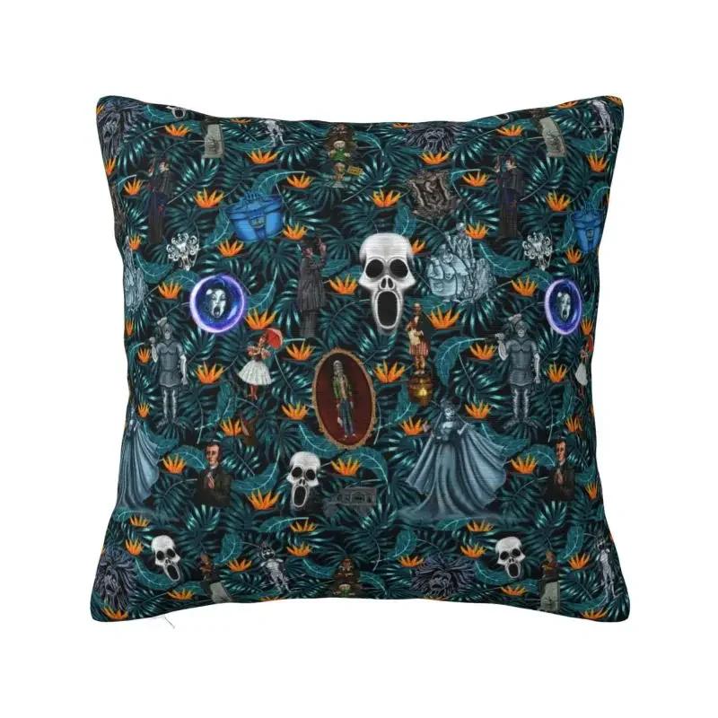 Fashion Haunted Mansion Logo Cushion Covers Halloween Grimace Ghosts Throw Pillow for Sofa Car Square Pillowcase Decoration