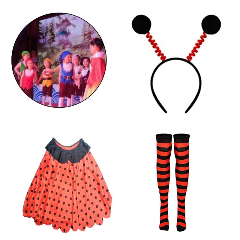 Halloween Ladybugs Costumes Fancy Dress up Outfit Ladybird Suit for Kids Girls