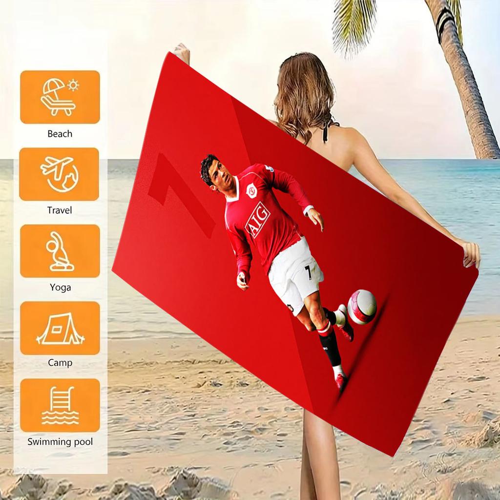 Fußballstar C-CR-O Strandtuch Schweiß- und Wasserabsorbierend Weich Bequem Fitnessstudio Sporttuch Schwimmbad Strandzubehör
