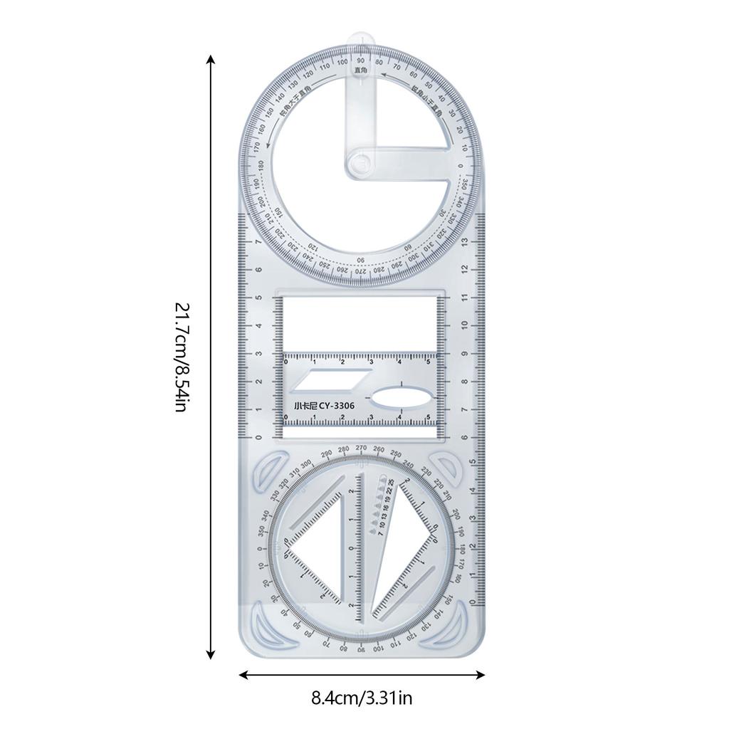 Geometric Ruler Triangle Ruler For School Multifunctional Primary School Activity Drawing Compass Protractor Set Measuring Tool
