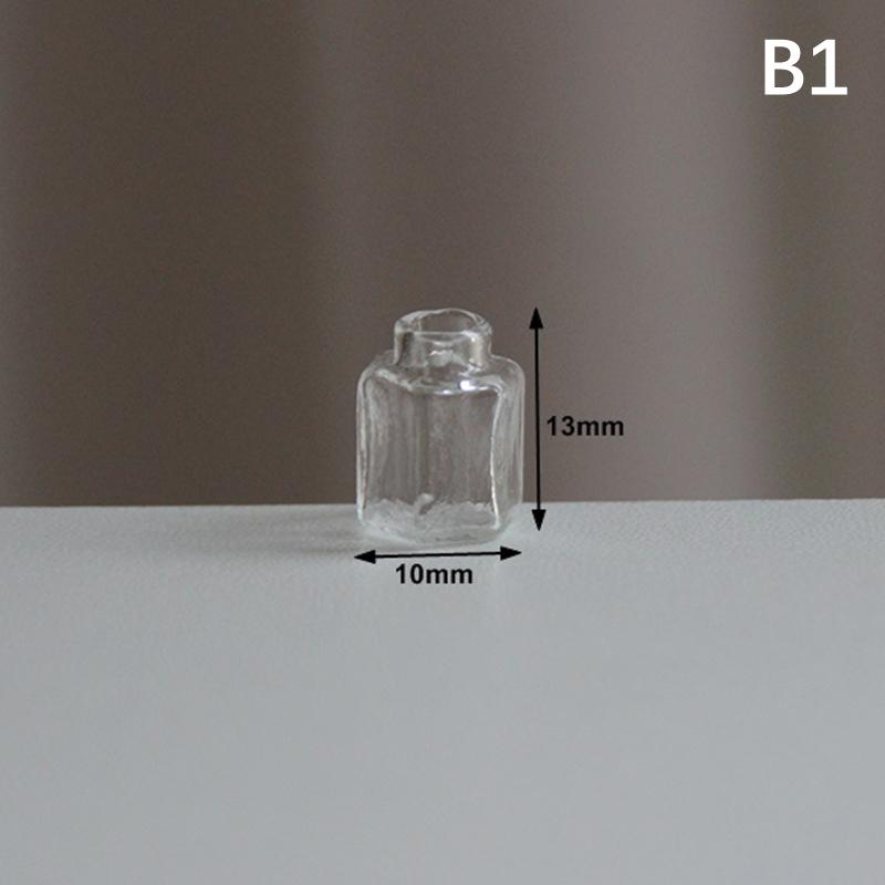 1Pcs 1:12 Dollhouse Mini Glass Jar Candy Bottle Storage Tank With Lid Tiny Vial Wishing Bottle Kitchen Home Decor Toy