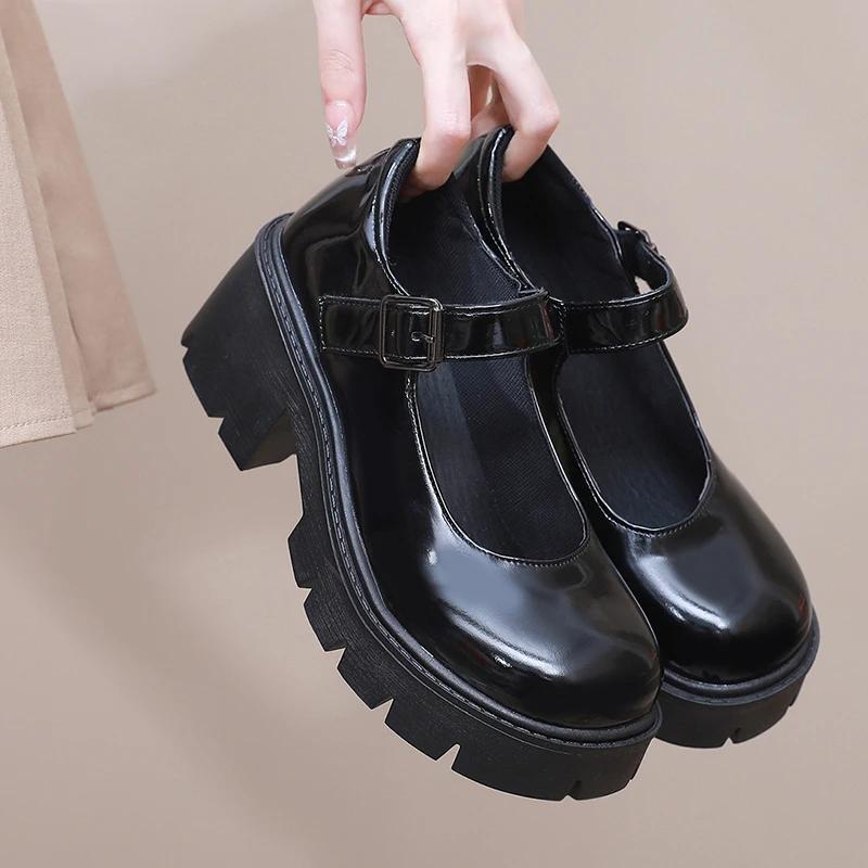 Fashion Women  Shoes Vintage Girls Platform Pumps High Heels Platform Lolita Shoes Japanese Style College Sweet Student Shoes