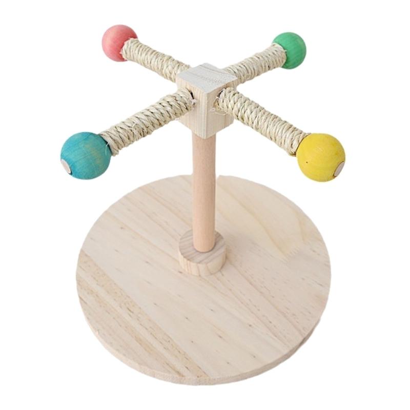 Tabletop Bird Perch With Easy Installation for Parrots Parakeets Conures Lovebirds Cockatiels Interactive Spin Toy 1