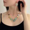 Geometric Necklace Bracelet Earrings Vintage Square Bracelet Vintage Colored Necklace  Party