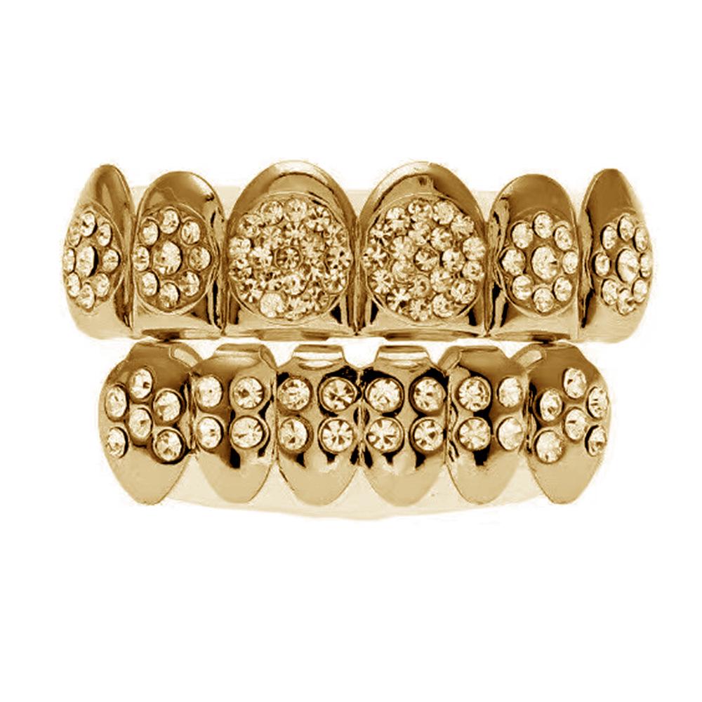 18K Gold Plated Diamond Hip Hop Grill – European Hot Seller for Christmas Performances