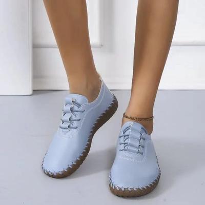 Trendy and Minimalist Single Shoes 2024 New Leather Material Breathable Shallow Mouth Casual Vulcanized Shoes Zapatos De Mujer