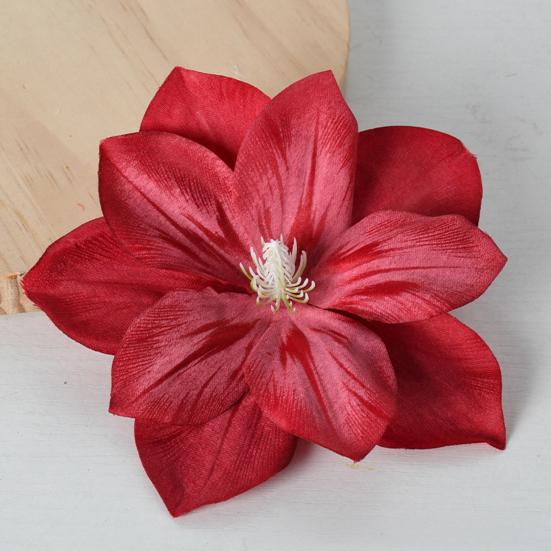 2 Pcs Artificial Lotus Flower Head Small Realistic Clematis Flowers for DIY Wedding