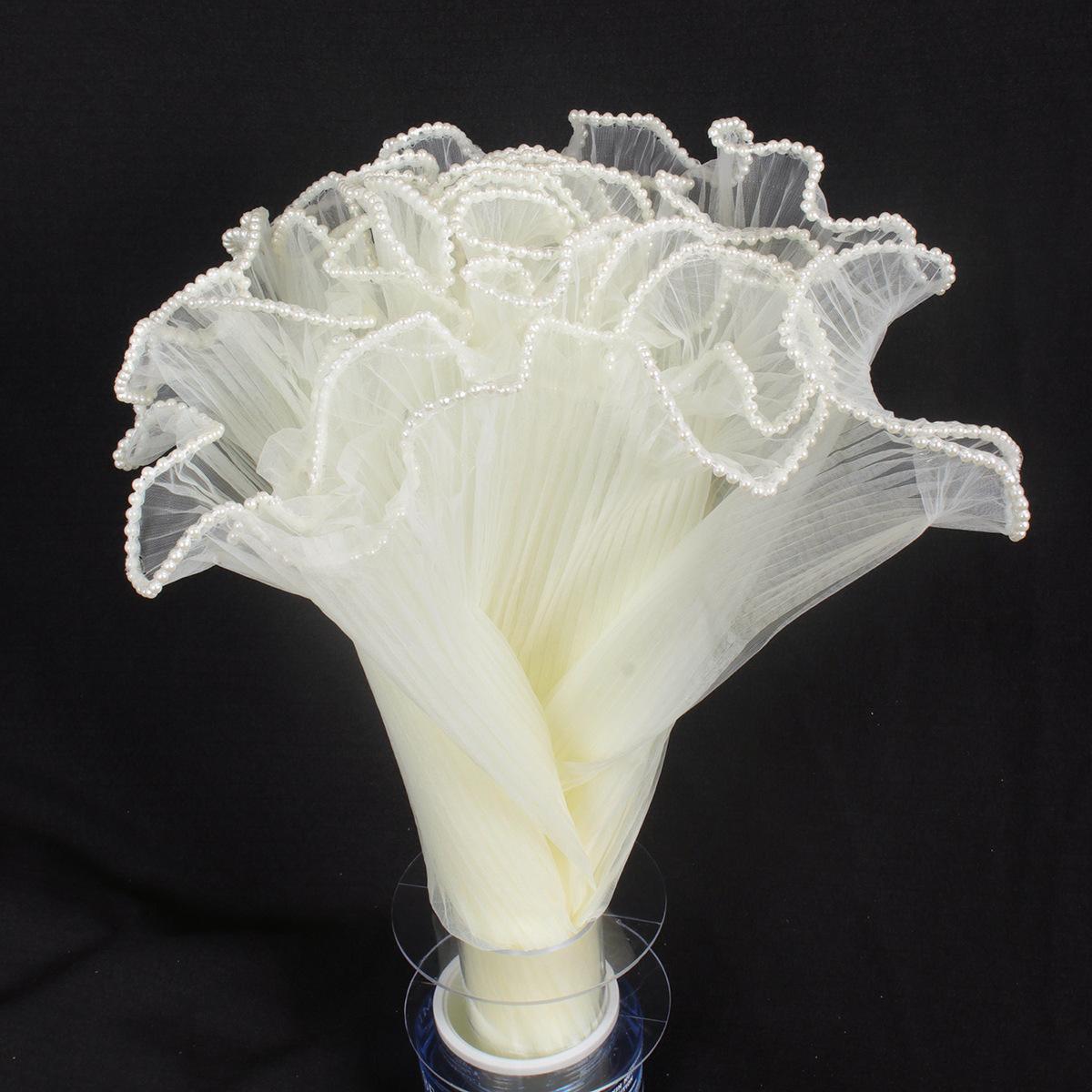 

28 см x 400 см Бумага для упаковки цветов, жемчужная волна, пряжа, кружевная сетка, цветочный букет, подарок на День святого Валентина, упаковочный материал для вечеринок бежевый