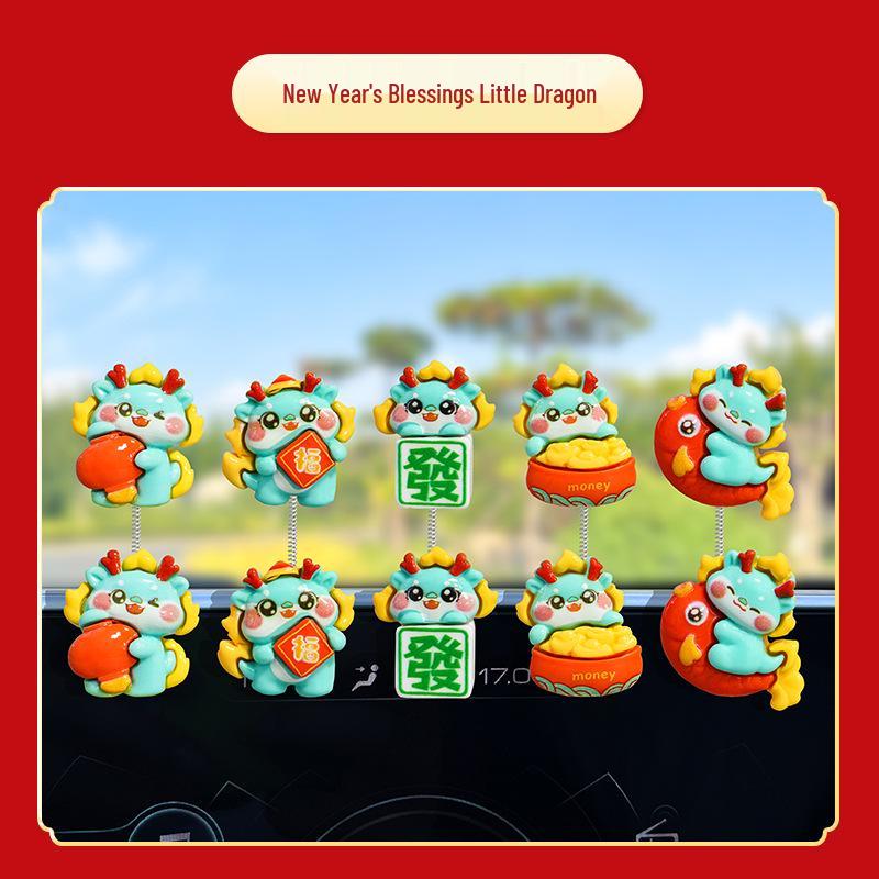 2025 Little Dragon New Year Car Ornament: Center Console & Mirror Decoration