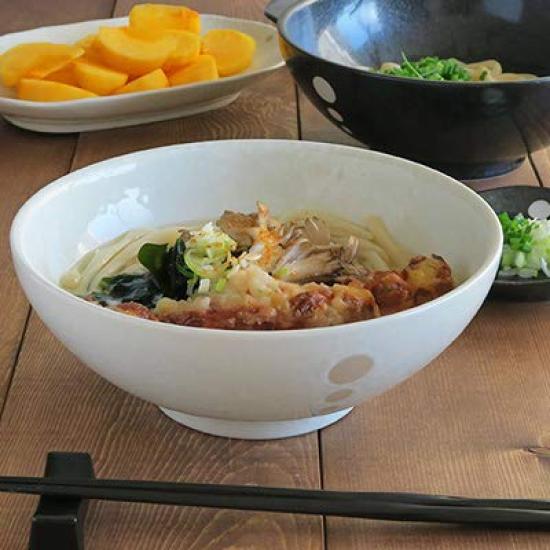 Japanese Tableware Polka Dot Noodle Bowl Large