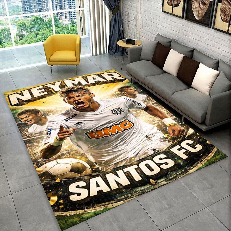 Fußball N-Neymar Sportstar Rutschfester Teppich für Wohnzimmer, Schlafzimmer, Spielzimmer, Weiche Teppichbodenmatte Heimdeko Teppich Raum
