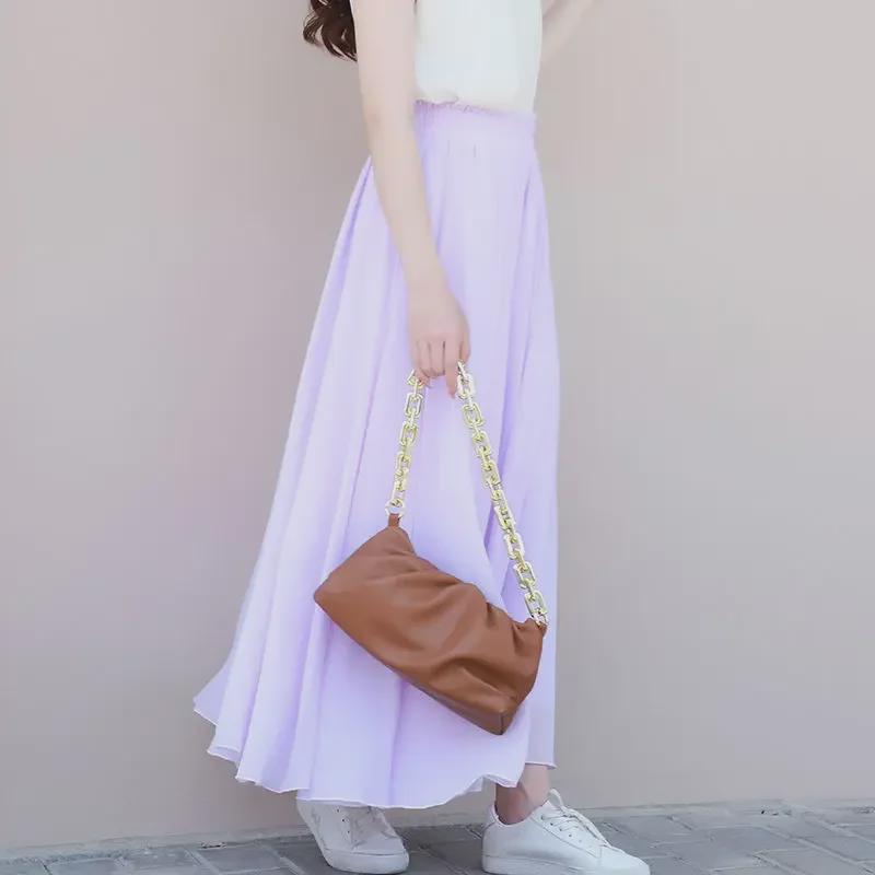Petite White Chiffon Double-Layer Fairy Beach & Dance Skirt