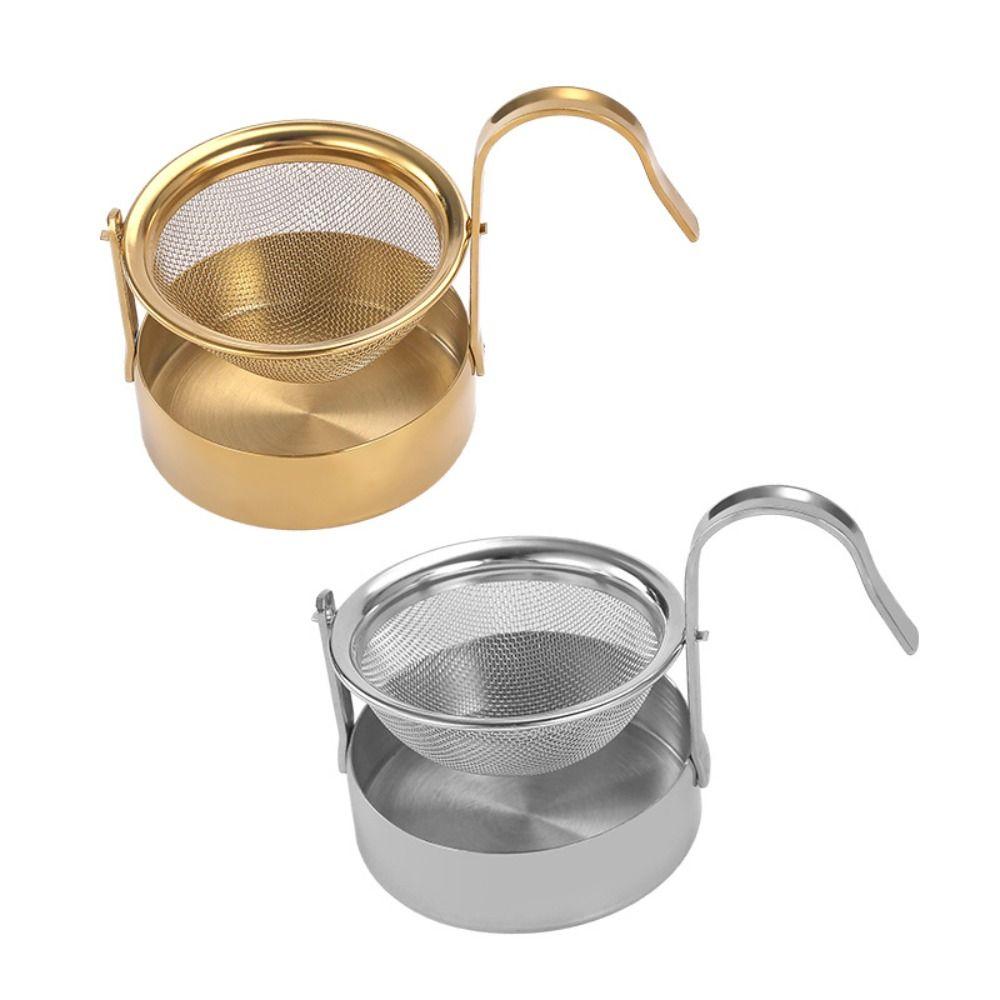 304 Stainless Steel Loose Leaf Tea Strainer Rotating Basket Tea Leaf Filter Tea Serving