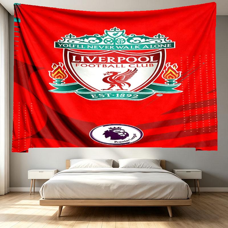 Liverpool F.C Print Tapestry - Portable Wall Decor Cloth, for Home, Dorm, Travel, Bedroom, Living Room - Ideal Birthday Housewarming Gift