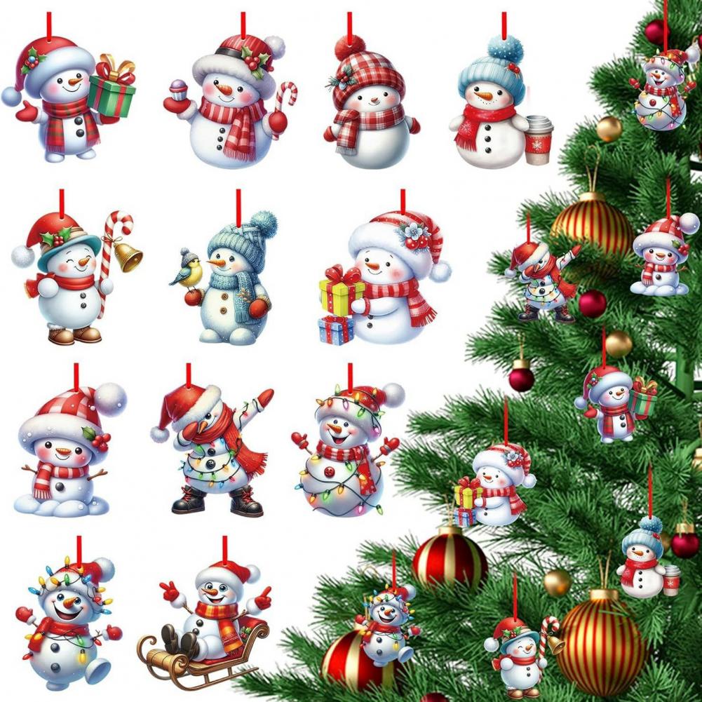 Festive Home Decor Holiday Decoration Pendant Festive Christmas Snowman Ornaments for Tree Home Decor Cartoon Snowman Hanging