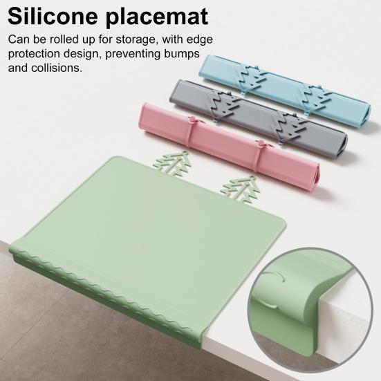 Küçük Çocuklar İçin Silikon Masa Örtüsü Yumuşak Kaymaz Bebek Masa Örtüsü Diş Çıkarma Masa Kenarı Koruyuculu Bebek Yemek Masası Oyun Masası Koruyucu Mat