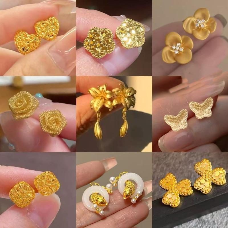 Silver needle sequined three-dimensional flower stud earrings fashionable light luxury high-end earrings niche trend cold wind earrings wholesale