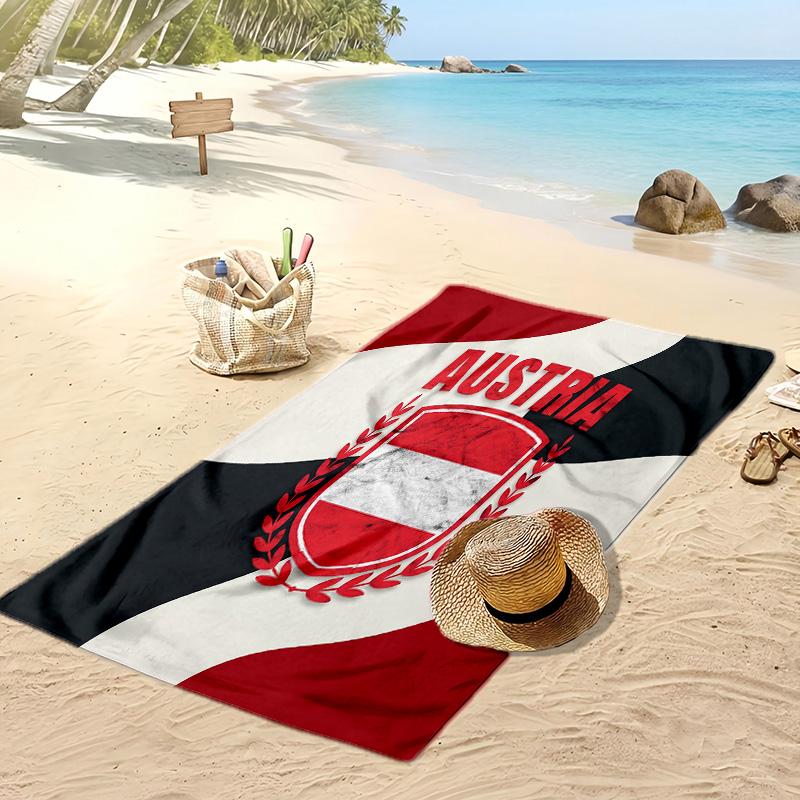 Österreich Fußball Druck Strandtuch Schnelltrocknend Super Saugfähig Weiches Badetuch zum Schwimmen Strand Reisen Fan Souvenir Geschenk