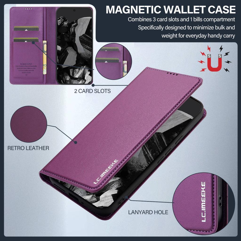 Business Magnetic Flip Leather Case For Google Pixel 10 9 8 7 Pro XL 10A 9A 8A 10ProXL  Card Solt Phone Wallet Cover Etui Coque