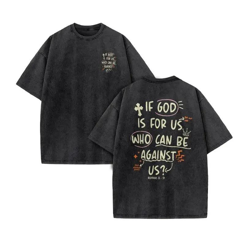 Christian Unisex Women Washed Graphic Print T Shirt Version Casual T Shirt Cotton Christian Vintage T Shirt Harajuku Style