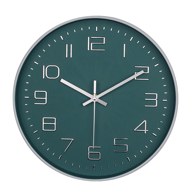 

12-дюймовые 30 см Креативные Модные Настенные часы для гостиной Трехмерная цифровая шкала Пластиковые Бесшумные настенные часы white frame deep background, number