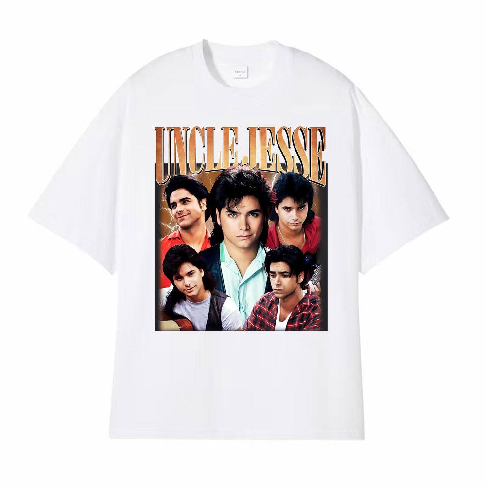 Uncle Jesse Full House Tribute Tee John Stamos 90s Vintage Tshirts for Men Women Gothic High Street 100 Cotton Comfort T Shirt