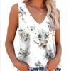 Printed V-neck Sleeveless Plus Size Women Shirt Summer New Fashion Floral Elegant Blouse Women Vintage Casual Office Lady Shirts Tops 24049