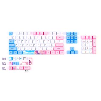 118 Keys/set OEM Profile Blue  Girlish Keycap for Mechanical Keyboard PBT Dye Sublimation for Key  Best Gift for