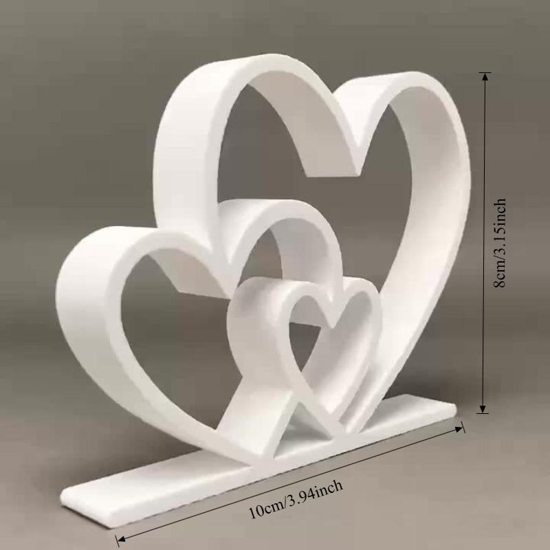 2pcs Romantic Couple Statues - Minimalist Heart-Shaped Matching Figures, Plastic Love Sculptures Suitable for Home Decor, Wedding, Anniversary Gifts