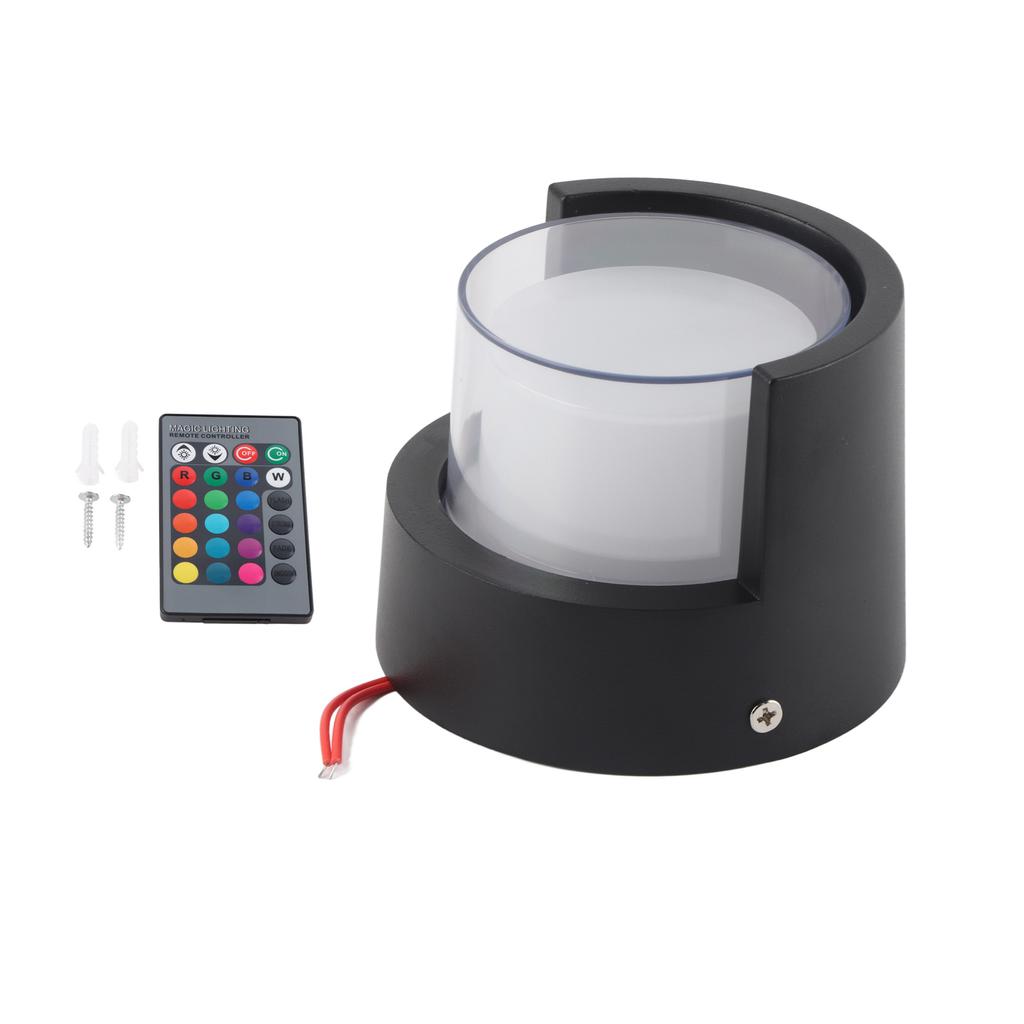LED Wall Round Light Waterproof 500lm 5W RGB Wall Sconce Lamp with Remote Control for Gallery Corridor Aisle AC 85‑265V
