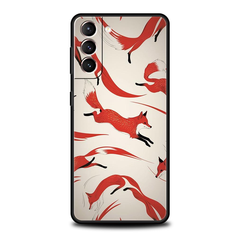 Red Fox Phone Case Cover for Samsung Galaxy S26 S25 S24 S23 S22 S20 S21 FE Ultra S25 Edge Plus 5G Soft TPU Shell Fundas Capa Bag