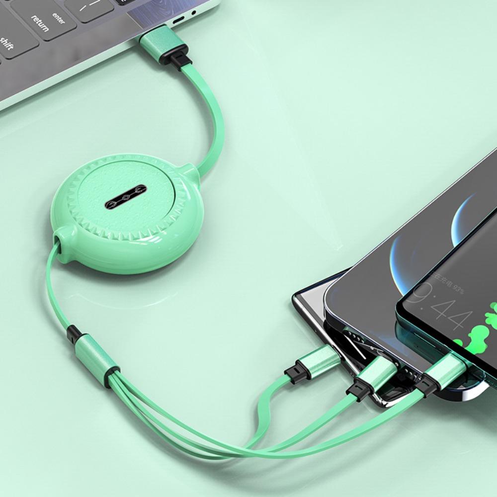

Быстрая зарядка 3 в 1 USB-кабель для передачи данных Выдвижной телескопический кабель для передачи данных 3 в 1 Передача данных красный
