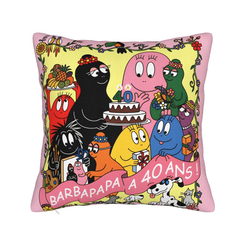 Cartoon Barbapapa Pillow Case Fashion Pillow Cover Square Pillowcases For Sofa Couch Bed Living Room