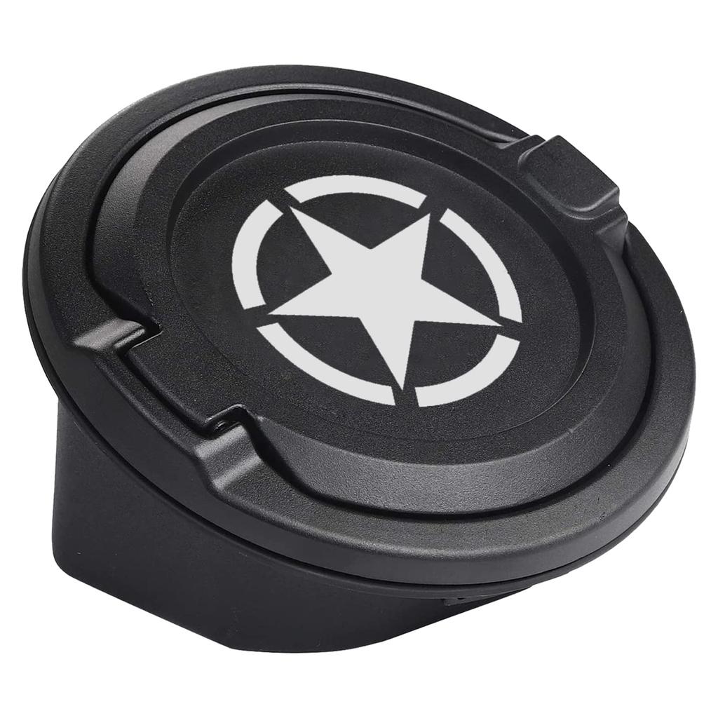 Wrangler Drivstofflokk Svart Stjerne Drivstoffpåfyllingsdør Drivstofftankdør Kompatibel med Jeep Wrangler JL JL og Rubicon Deksel, Deksel, 2018-2021 Unlimited, (JLU),