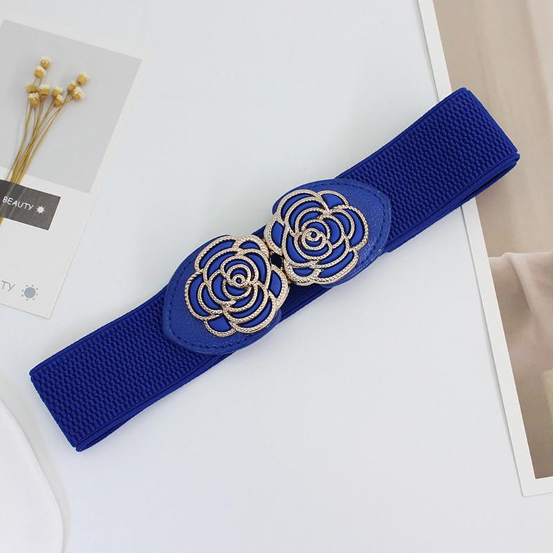Curea Lată Elastică cu Cataramă Retro în Formă de Floare Pentru Rochii Dama Curea de Talie Accesorii Vestimentare Decorare Petrecere