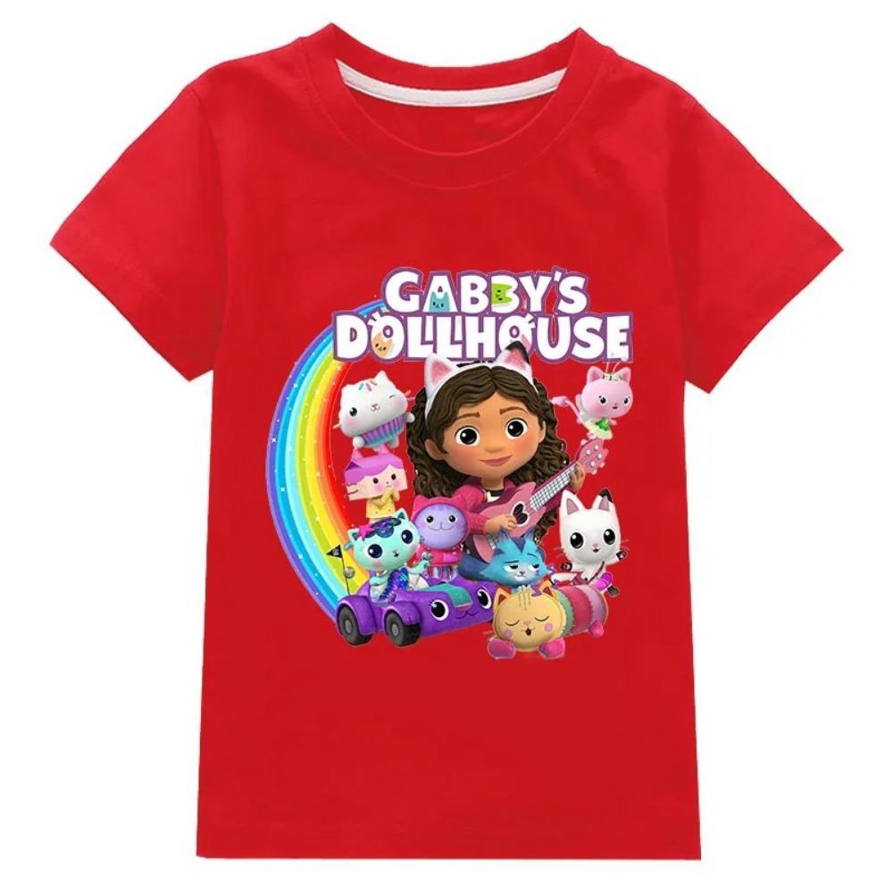 2026 T-shirt da Ragazza La Casa delle Bambole Divertente Tema Anime Estiva per Ragazzi Cotone Moda Cartone Animato Casual T-shirt Girocollo Manica Corta