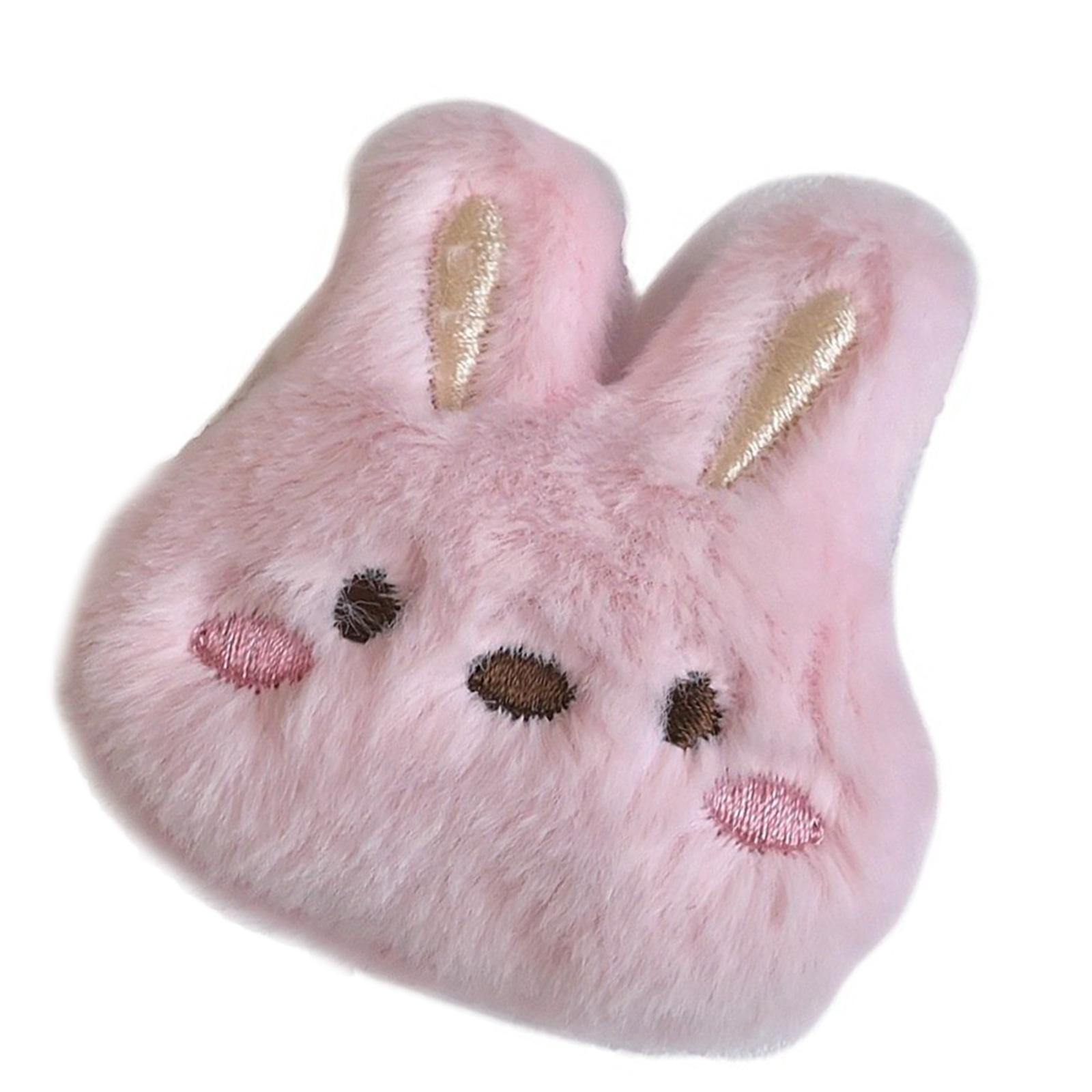 

Мультяшная плюшевая брошь в виде головы кролика Мягкий и удобный значок для одежды для детей, подростков и взрослых Модный аксессуар для рюкзака розовый