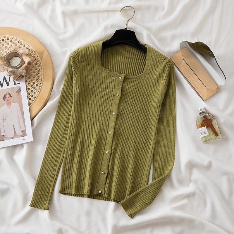 

Вязаный кардиган с квадратным воротником, свитер, женское пальто, винтажное пальто с длинным рукавом, 2023, осенне-зимняя одежда, повседневный трикотаж на пуговицах, 22921 One Size орион