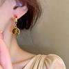 Retro Hong Kong style design sense round earrings women's simple cold wind earrings new personality trendy temperament earrings wholesale