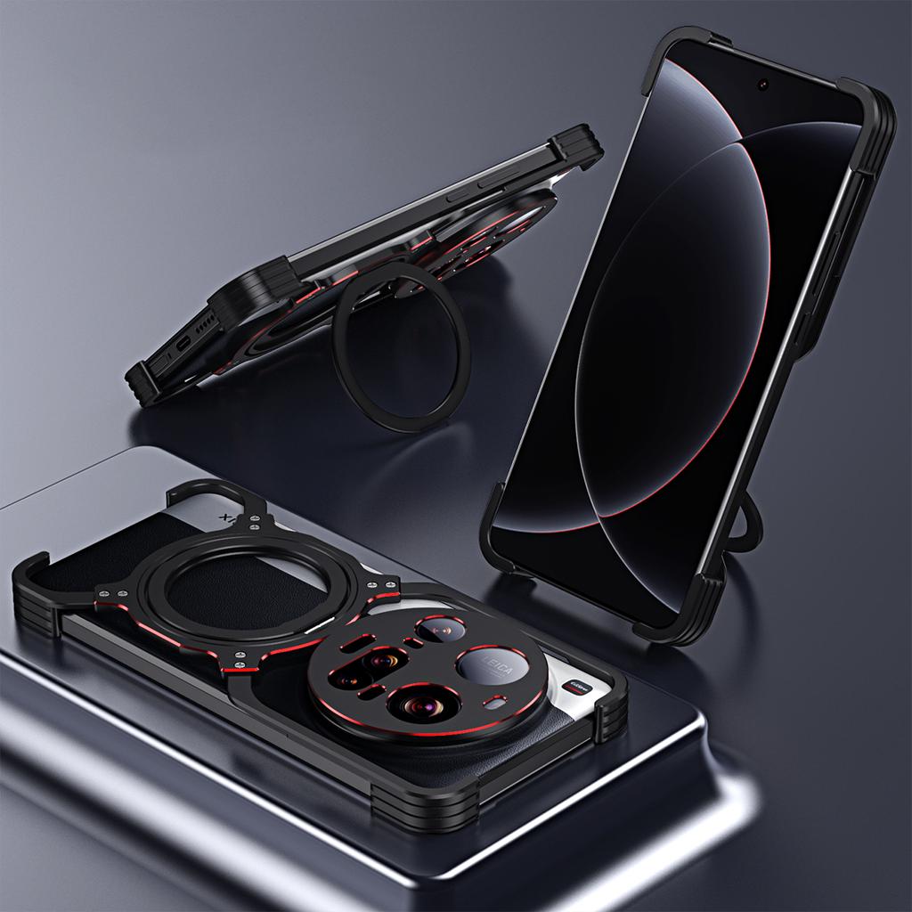 For Xiaomi 15 Ultra Case Kickstand Metal Bumper Magnetic Phone Cover