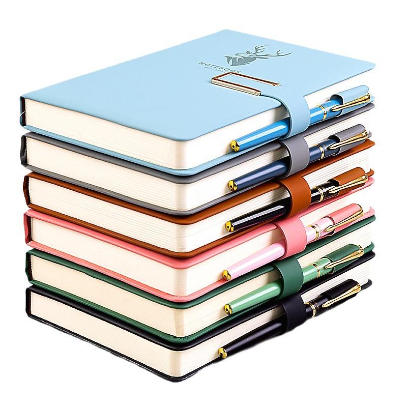 A5 Business Office Notebook with Thickened Pages and Simple Buckle, Ideal for Meetings, Record Keeping, Custom Logo Printable