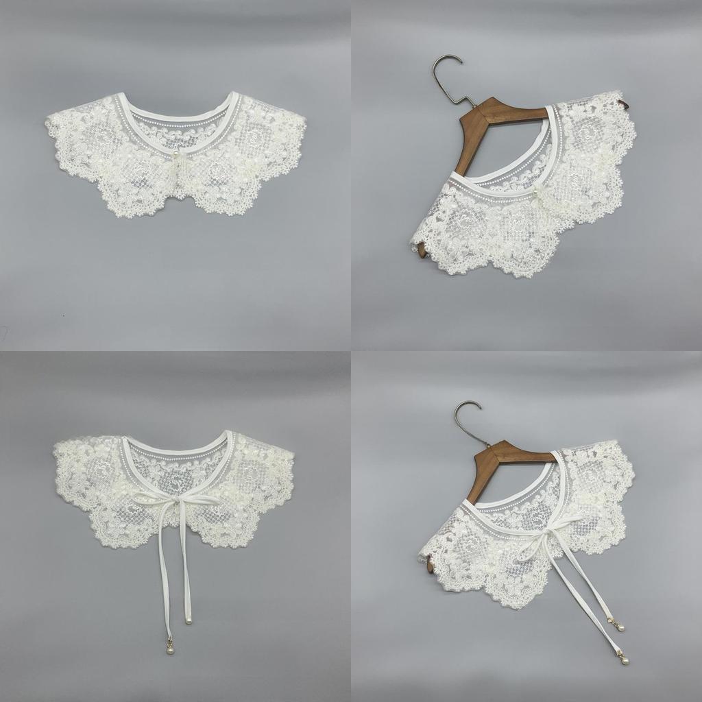 Wool Winter Coat Collar With Embroidered Floral Design For Adults Fashion Accessory